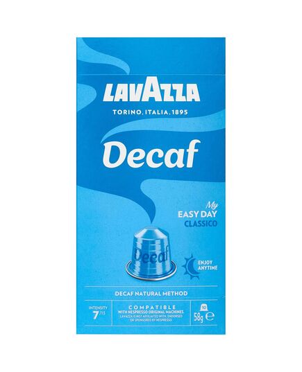 Lavazza Dek Decafinato Compatible Capsules With Nespresso 10 Capsules Blue