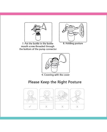 La Frutta MuM Manual Breast Pump Milk Pump, Soft & Gentle, Manual, BPA Free,Classic baby bottle 150 ml,Silicone nipple,Free milk storage bags are included.