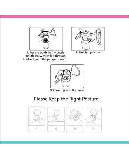 La Frutta MuM Wide Press Manual Breast Pump, Milk Pump, Soft & Gentle, Manual, BPA Free, Wide neck baby bottle 150 ml,Silicone nipple.