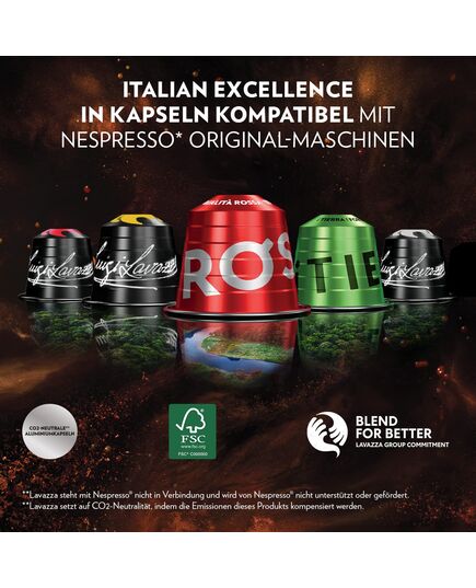 Lavazza Qualità Rossa, Full-bodied and Balanced Espresso, 10 Capsules, Nespresso Compatible Package design may vary