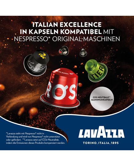 Lavazza Qualità Rossa, Full-bodied and Balanced Espresso, 10 Capsules, Nespresso Compatible Package design may vary