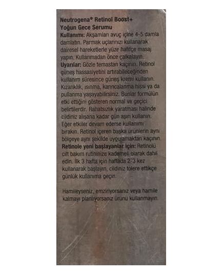 Neutrogena Retinol Boost Intensive Care Serum, Contains Pure Retinol & Hyaluronic Acid, Strengthens, Smoothes & Brightens Skin, Anti-Aging, 30ml