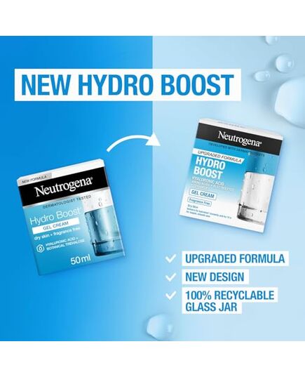 Neutrogena Face Moisturizer Water Gel, Hydro Boost, Normal to Combination Skin. For dehydrated, dull and tired-looking skin. Instantly delivers intense hydration, 50ml (Pack of 2)
