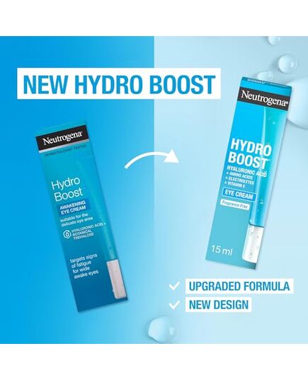 Neutrogena Hydro Boost Eye Cream, Deeply Hydrates Skin, Reduces Signs of Eye Fatigue, Oil-Free Formula, 15ml