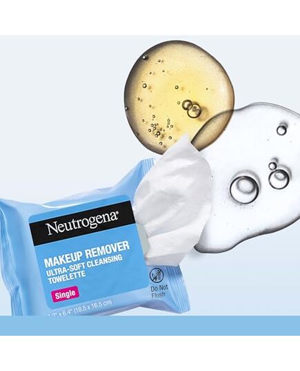 Neutrogena Makeup Remover Cleansing Towelette Singles, Daily Face Wipes To Remove Dirt, Oil, Makeup & Waterproof Mascara, Individually Wrapped, 20 Count