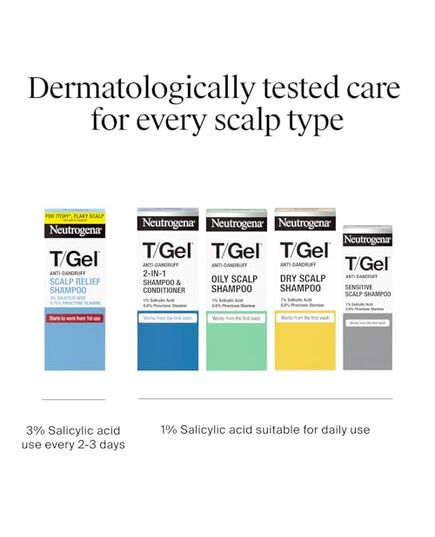 Neutrogena T/Gel Anti-Dandruff Shampoo for Dry Hair, Mix, 250 ml