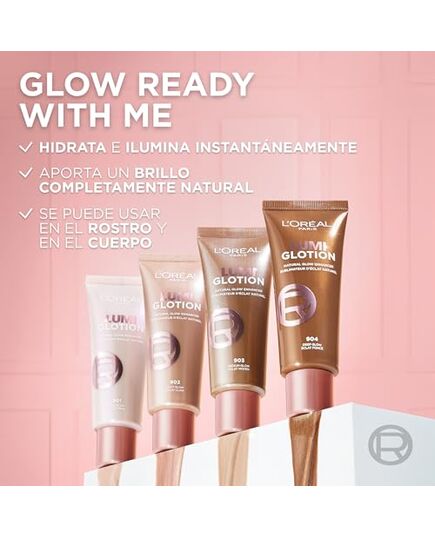 L’Oréal Paris Perfect Match Lumi Glotion Natural Glow Enhancer Liquid Highlighter for Face and Body with Glycerin and Shea Butter, 902 Light Glow, 40 ml