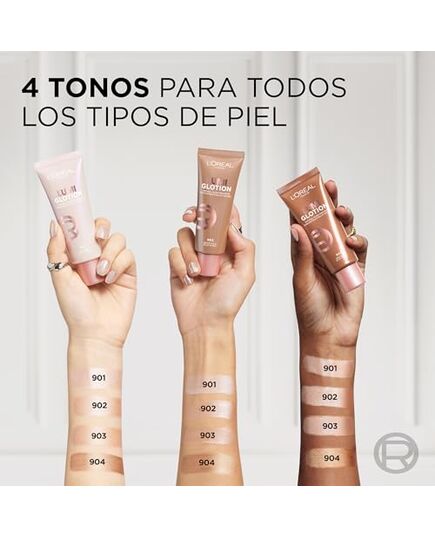 L’Oréal Paris Perfect Match Lumi Glotion Natural Glow Enhancer Liquid Highlighter for Face and Body with Glycerin and Shea Butter, 902 Light Glow, 40 ml