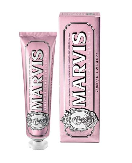 Marvis Sensitive Gums Gentle Mint Toothpaste, 85 ml, Sensational Flavoured Toothpaste Helps Remove Plaque & Reduce Gum Sensitivity, Lasting Freshness