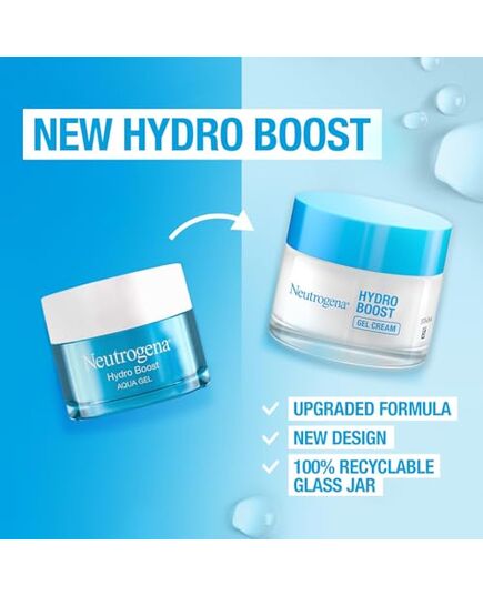 Neutrogena Face Moisturizer Water Gel, Hydro Boost, Normal to Combination Skin. For dehydrated, dull and tired-looking skin. Instantly delivers intense hydration, 50ml (Pack of 2)