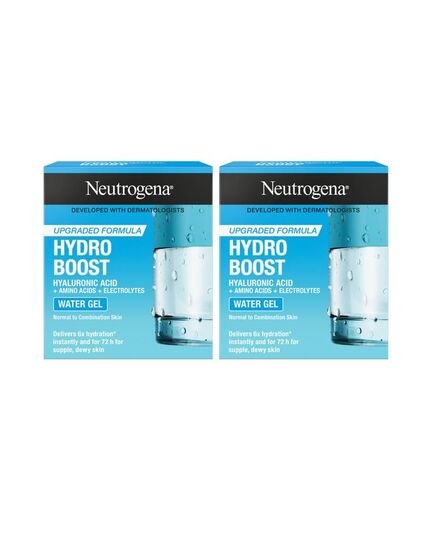Neutrogena Face Moisturizer Water Gel, Hydro Boost, Normal to Combination Skin. For dehydrated, dull and tired-looking skin. Instantly delivers intense hydration, 50ml (Pack of 2)