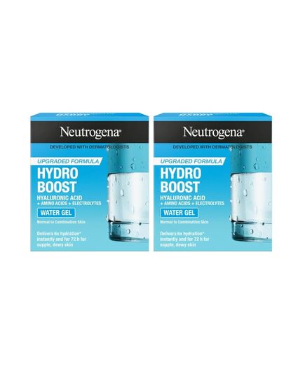Neutrogena Face Moisturizer Water Gel, Hydro Boost, Normal to Combination Skin. For dehydrated, dull and tired-looking skin. Instantly delivers intense hydration, 50ml (Pack of 2)