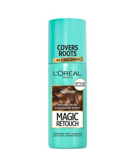 L’Oréal Paris Magic Retouch Instant Root Concealer Spray, Ideal for Touching Up Grey Root Regrowth, 75 ml, Colour: Brown