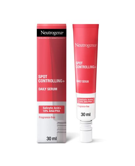 Neutrogena Spot Controlling+ Daily Brightening Serum, Active Formula Combines Skin Purifying Salicylic Acid and Glycolic Acid, 30ml