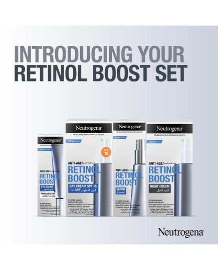 Neutrogena Retinol Boost Anti-Age Serum, Face Serum, 30ml, Complete Eye Area Skin Care Hydration Regime with Retinol, Collagen, Myrthus, and Hyaluronic Acid, Improves Skin Tone and Texture