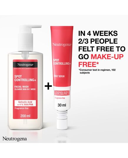 Neutrogena Spot Controlling+ Daily Brightening Serum, Active Formula Combines Skin Purifying Salicylic Acid and Glycolic Acid, 30ml