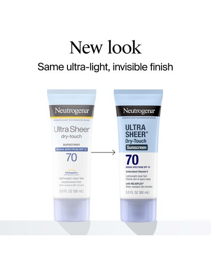 Neutrogena Ultra Sheer Dry-Touch Water Resistant and Non-Greasy Sunscreen Lotion with Broad Spectrum SPF 70, 3 Fl Oz (Pack of 1)