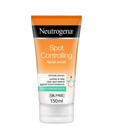 Neutrogena Spot Controlling Face Scrub, Purifies to Help Clear Spots, Fights Future Breakouts, for a Refined Complexion, Oil Free, 150ml