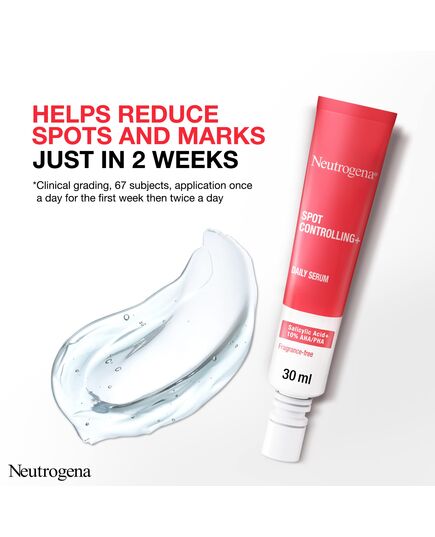 Neutrogena Spot Controlling+ Daily Brightening Serum, Active Formula Combines Skin Purifying Salicylic Acid and Glycolic Acid, 30ml