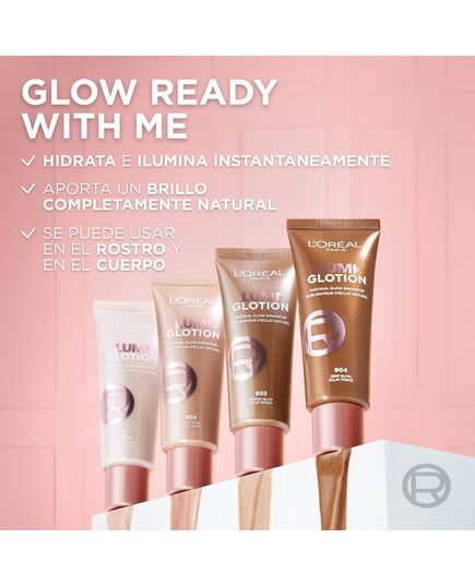 L’Oréal Paris Perfect Match Lumi Glotion Natural Glow Enhancer Liquid Highlighter for Face and Body with Glycerin and Shea Butter, 902 Light Glow, 40 ml