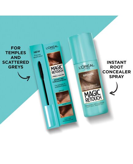 L’Oréal Paris Magic Retouch Instant Root Concealer Spray, Ideal for Touching Up Grey Root Regrowth, 75 ml, Colour: Brown