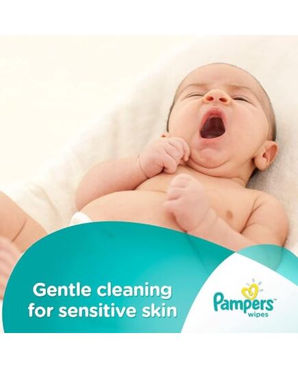 Pampers Sensitive Wipes, 224 Baby Wipes, 4x 56 Wipe Count, 0% Achel & Fragrance, Suitable for Hands & Face – Packaging May Vary