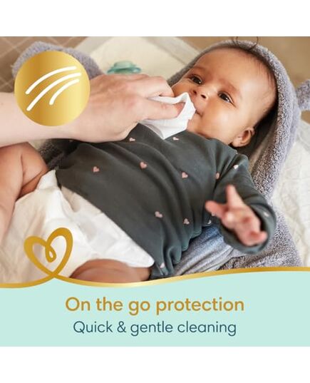 Pampers Complete Clean Scented Baby Wipes, Zero Alcohol, Pack of 4, 256 Wipe Count