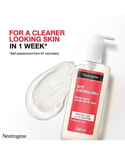 Neutrogena, Facial Wash Spot Controlling+, Clearer Skin in 1 Week, 200ml