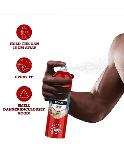 Old Spice Nomad No Gas 24 hour Long Lasting Freshness Deodorant Perfume Body Spray For Men, 140ml