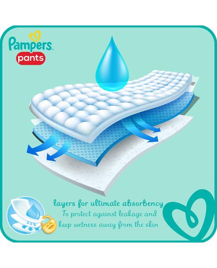 Pampers Diapers Pants, Size 6, above16 KG, with Lotion with Olive Oil, 64 Baby Diapers