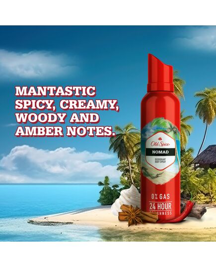 Old Spice Nomad No Gas 24 hour Long Lasting Freshness Deodorant Perfume Body Spray For Men, 140ml