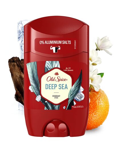Old Spice Deep Sea Deodorant Stick for Men 50 ml, 48 Hours Freshness, 0% Aluminium Salts, No White Residue and Yellow Stains