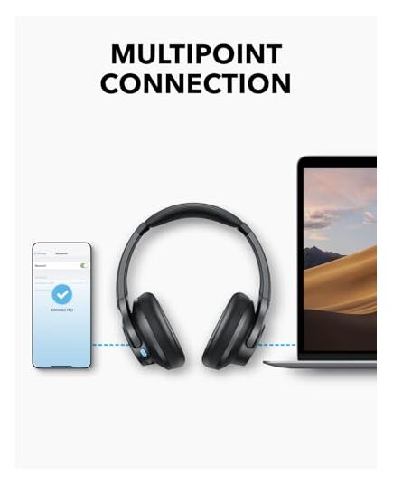 ANKER Soundcore Q11i Wireless Headphones, 40mm Dynamic DriverHi-Res Audio, One-Touch Bass Boost, 60-Hour Playtime, Detachable Ear Cushions, Bluetooth V5.3, Dark Gray | 18 Months Warranty