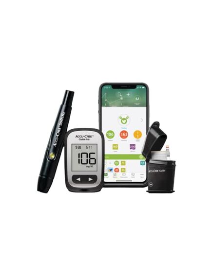 Accu-Chek Guide Me® Meter Diabetes Kit with 50 test strips,10 Lancings for Diabetic Blood Glucose Testing- package may vary
