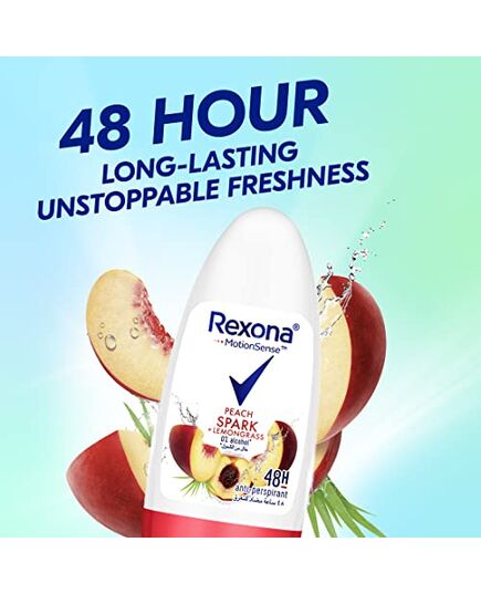 Rexona Women Antiperspirant Deodorant Peach Spark & Lemongrass Roll-on 50ML Promo