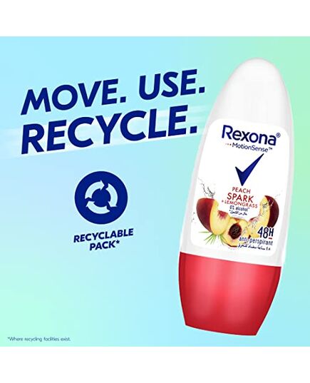 Rexona Women Antiperspirant Deodorant Peach Spark & Lemongrass Roll-on 50ML Promo