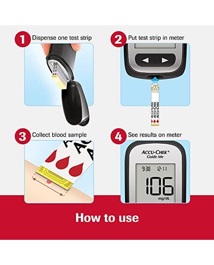 Accu-Chek Guide Me® Meter Diabetes Kit with 50 test strips,10 Softclix Lancing for Diabetic Blood Glucose Testing- package may vary