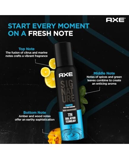 AXE Signature Champion Body Deodorant| Fresh Aqua Fragrance| 72H Odour Protection | 122 ML