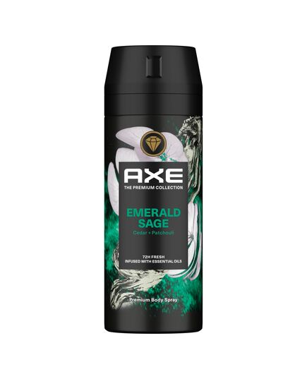 Axe The Premium Collection, Body Spray for Men, Emerald Sage,for fine body fragance & 72H odor protection deodorant, 150ml