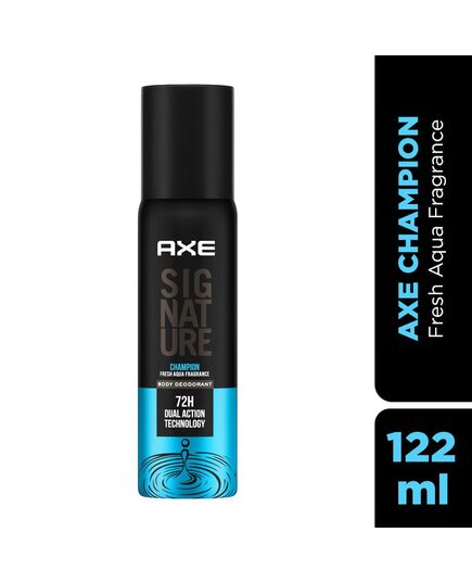 AXE Signature Champion Body Deodorant| Fresh Aqua Fragrance| 72H Odour Protection | 122 ML