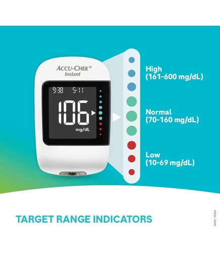 Accu-Chek Instant glucometer with 10 Test Strips Free (White) - Package may vary