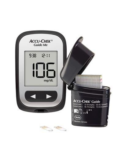 Accu-Chek Guide Me® Meter Diabetes Kit with 50 test strips,10 Lancings for Diabetic Blood Glucose Testing- package may vary