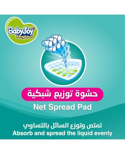 BabyJoy Compressed diapers with back leakage stopper , Size 3, Medium, 6-12 Kg, Super Saving pack, 80 Diapers