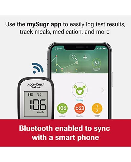 Accu-Chek Guide Me® Meter Diabetes Kit with 50 test strips,10 Softclix Lancing for Diabetic Blood Glucose Testing- package may vary