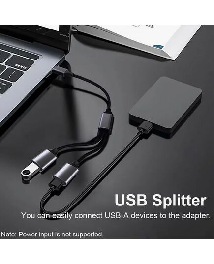 1 PCS USB Splitter Cable 1 IN 2 OUT ，USB 2.0 Male to Dual Female Extension Cord,Double Data+Charger Y Split.