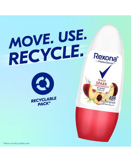 Rexona Women Antiperspirant Deodorant Peach Spark & Lemongrass Roll-on 50ML Promo