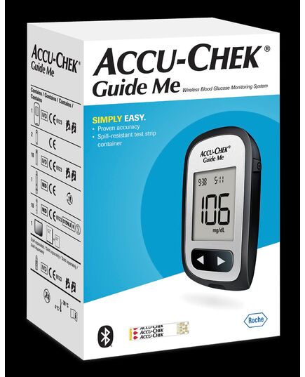Accu-Chek Guide Me® Meter Diabetes Kit with 50 test strips,10 Lancings for Diabetic Blood Glucose Testing- package may vary
