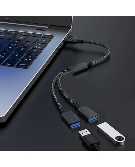 1 PCS USB Splitter Cable 1 IN 2 OUT ，USB 2.0 Male to Dual Female Extension Cord,Double Data+Charger Y Split.