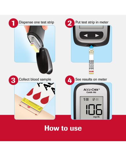 Accu-Chek Guide Me® Meter Diabetes Kit with 50 test strips,10 Softclix Lancing for Diabetic Blood Glucose Testing- package may vary