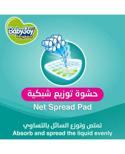 BabyJoy Compressed diapers with back leakage stopper , Size 3, Medium, 6-12 Kg, Super Saving pack, 80 Diapers